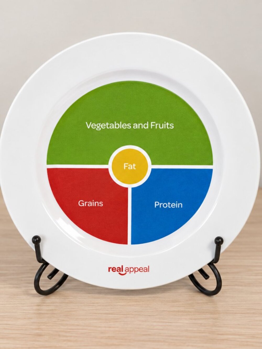 Real Appeal Portion Control Plate Weight Loss Healthy Eating Melamine 10" Dinner